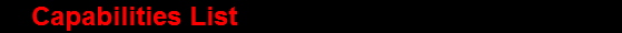     Capabilities List